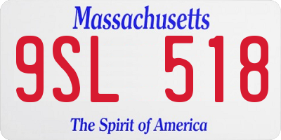 MA license plate 9SL518