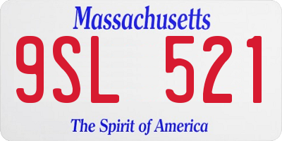MA license plate 9SL521