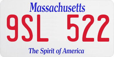 MA license plate 9SL522