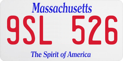 MA license plate 9SL526