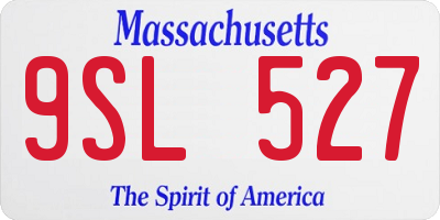 MA license plate 9SL527