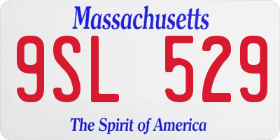 MA license plate 9SL529