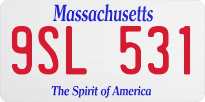 MA license plate 9SL531