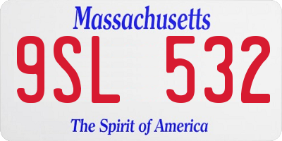 MA license plate 9SL532
