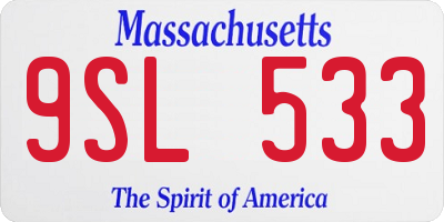 MA license plate 9SL533