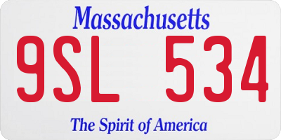 MA license plate 9SL534