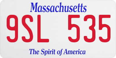 MA license plate 9SL535