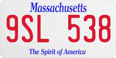 MA license plate 9SL538