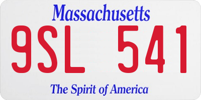 MA license plate 9SL541