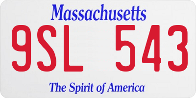MA license plate 9SL543