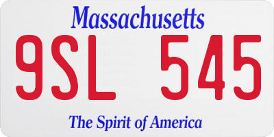 MA license plate 9SL545