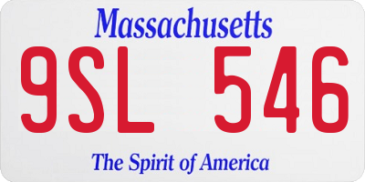 MA license plate 9SL546