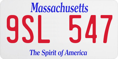 MA license plate 9SL547