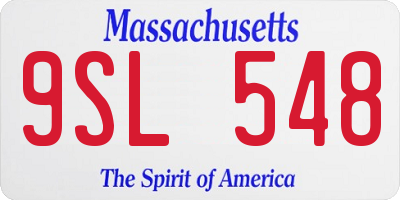MA license plate 9SL548