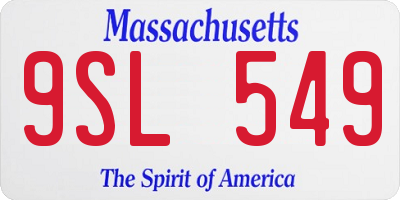 MA license plate 9SL549