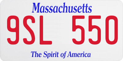 MA license plate 9SL550