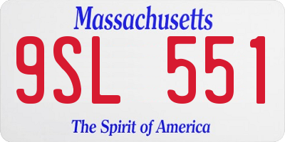 MA license plate 9SL551