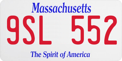 MA license plate 9SL552