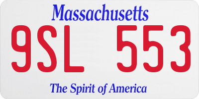 MA license plate 9SL553