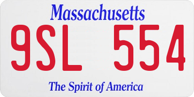 MA license plate 9SL554