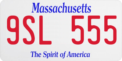 MA license plate 9SL555