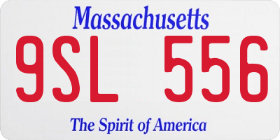 MA license plate 9SL556