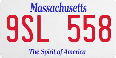 MA license plate 9SL558