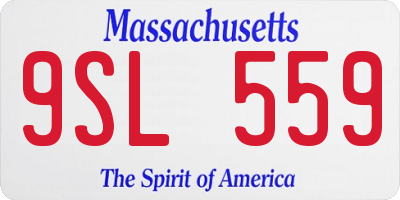 MA license plate 9SL559