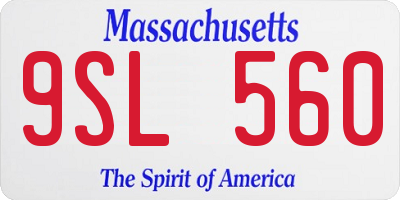 MA license plate 9SL560