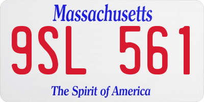 MA license plate 9SL561