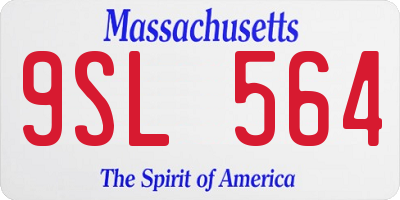 MA license plate 9SL564