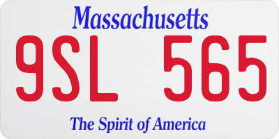MA license plate 9SL565