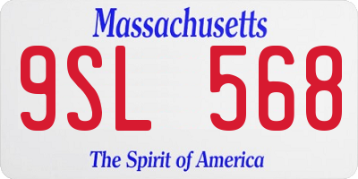 MA license plate 9SL568