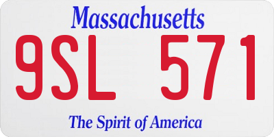 MA license plate 9SL571
