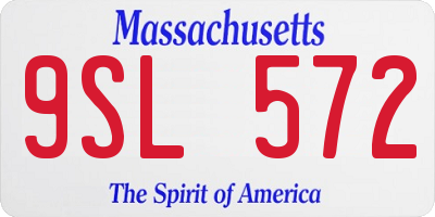 MA license plate 9SL572