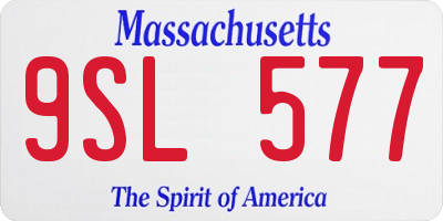 MA license plate 9SL577
