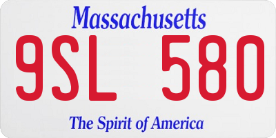 MA license plate 9SL580