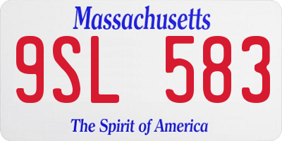 MA license plate 9SL583