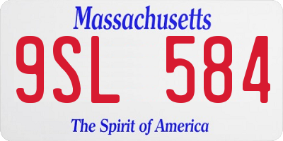 MA license plate 9SL584
