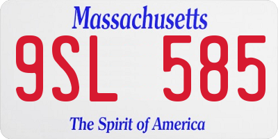 MA license plate 9SL585