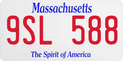 MA license plate 9SL588