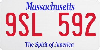 MA license plate 9SL592