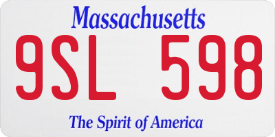 MA license plate 9SL598