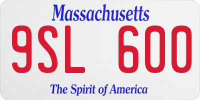 MA license plate 9SL600