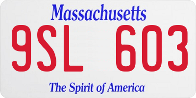 MA license plate 9SL603