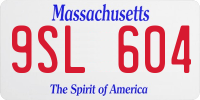 MA license plate 9SL604
