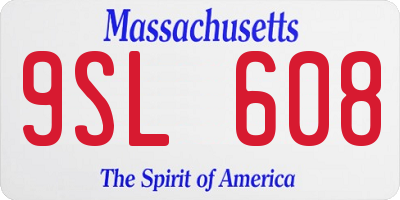 MA license plate 9SL608