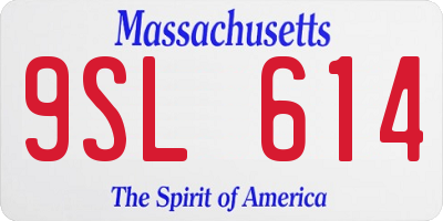 MA license plate 9SL614