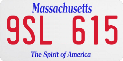MA license plate 9SL615