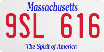 MA license plate 9SL616
